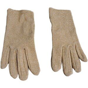 Vintage One Size Fits All Gold Stretch 7.5" Formal Gloves Whimsy Fairy